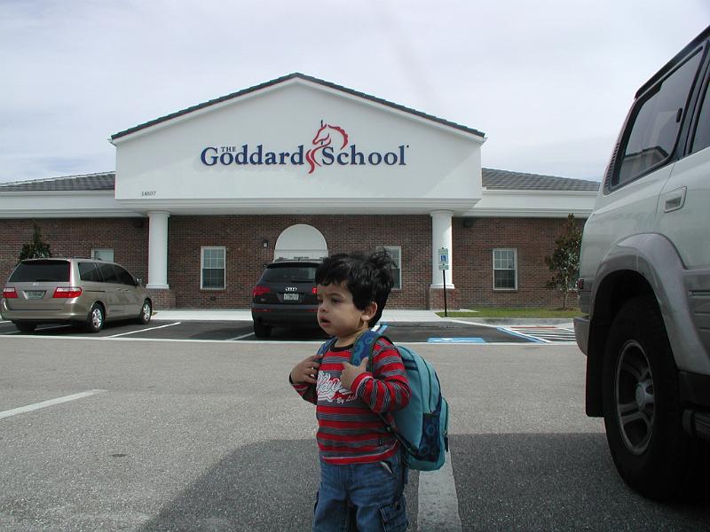 P1180109.JPG - At school with his back pack
