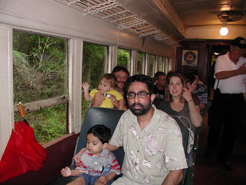 P4180138.JPG - On the real train. We were joined by out friends Dawn, Todd and their son Jacob. They are in the seat behind us.