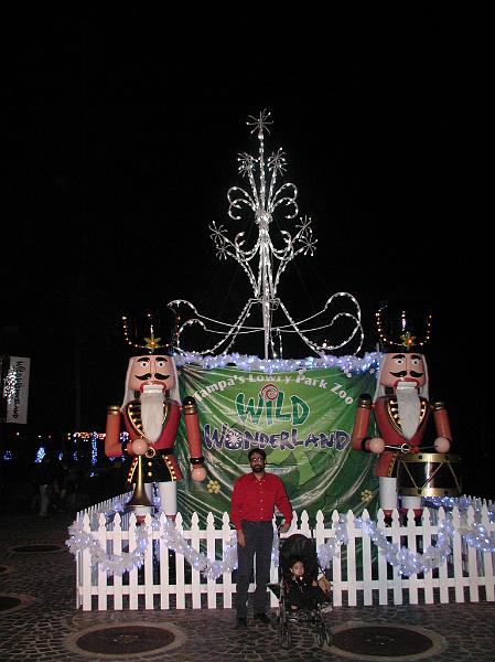 PC300065.JPG - On the evening of Dec 30 we went to Lowry Park Zoo. They had a light festival. Even though the sun had set it was warm. Notice the outfits - no sweaters or jackets. The next day the weather turned and for more than 15 days we never saw the temperature hit 15 degrees centigrate