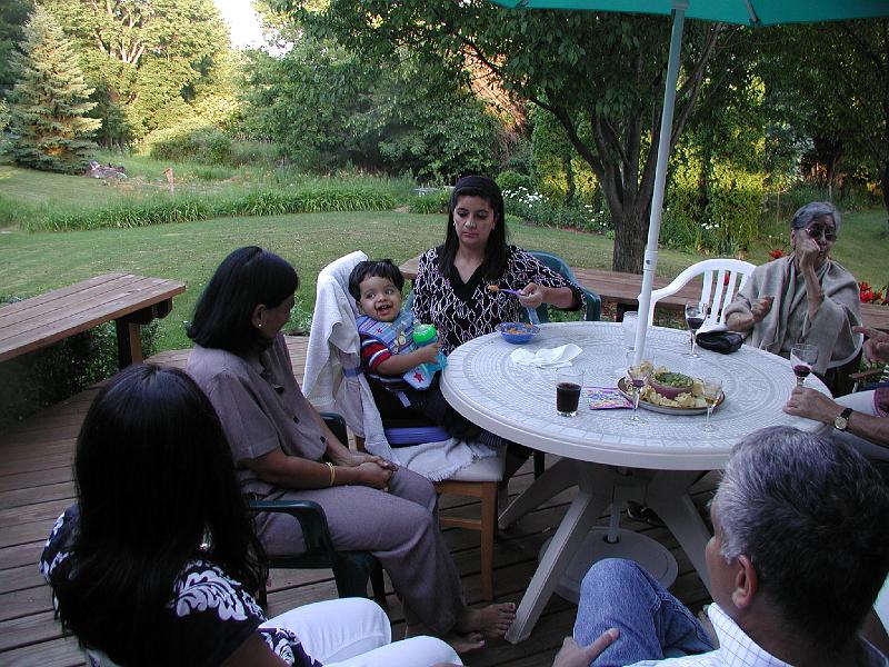 P7040010.JPG - Rohan making conversation with his Grand Aunt.