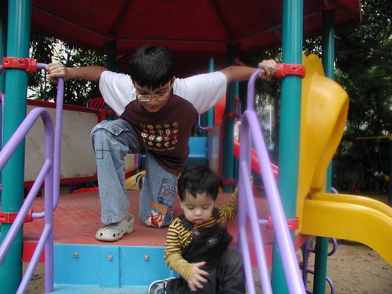 PB140145.JPG - Next stop Bangalore. Karan and Rohan in Bangalore club play ground