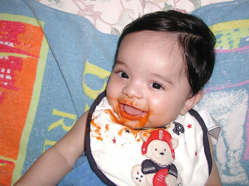 PA190038.JPG - Rohan loves to wear his food