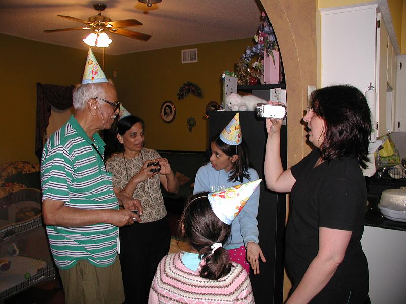 P5250019.JPG - Grandfather, GrandAunt, cousin Tara, aunt Aditi and Nandi
