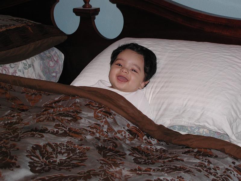 PC070049.JPG - Rohan in our bed.