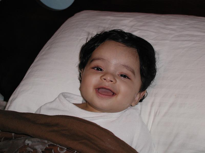 PC070051.JPG - He is quite comfy in our bed