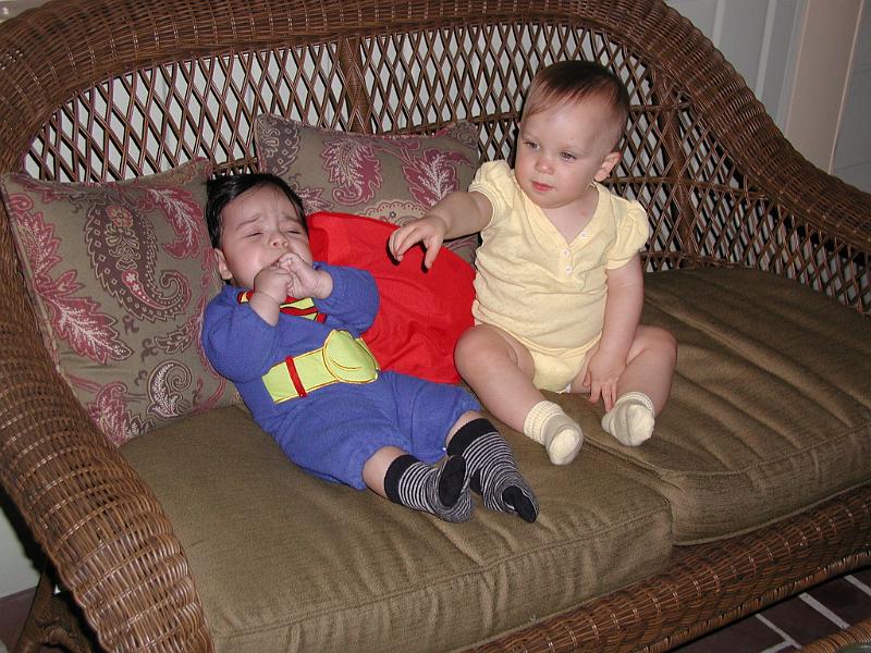 PA310020.JPG - Superman crying because Hannah ate the celery