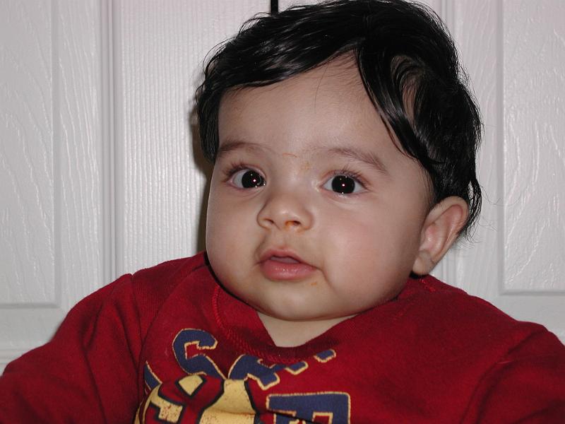 PB100051.JPG - Food all over including up and into his nose. We were thinking of using this picture for his passport