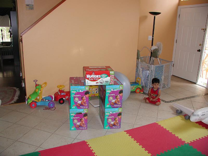 P9070218.JPG - On September 11 Rohan left for his first visit to India. Here are some of the supplies for the trip